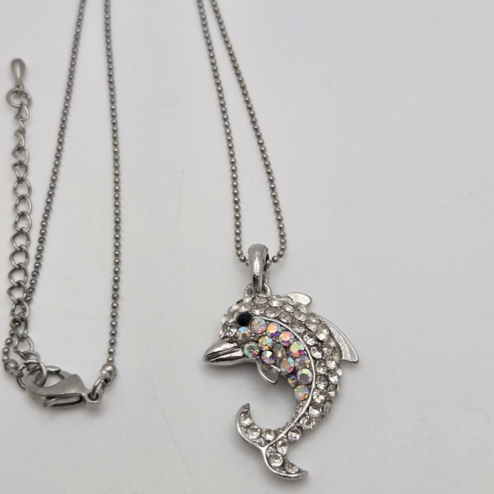Silver Dolphin Pendant Necklace